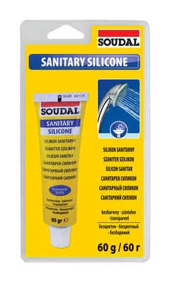 Санитарен силикон прозрачен 60 гр SOUDAL