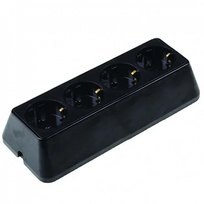 Разклонител 4-ка черен без кабел