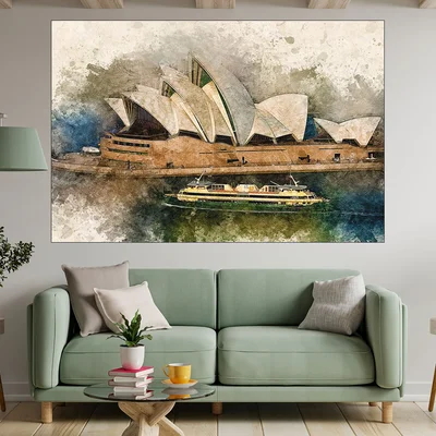 Акварел на операта в Сидни - картина пано за стена