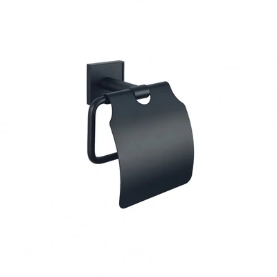 Поставка за тоалетна хартия с капак Modena Black Matt INTER CERAMIC