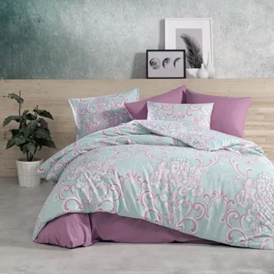 Единичен спален комплект 3 части 100% памук Розови мотиви ZAMBAK