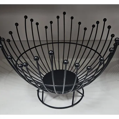 Метална фруктиера на стойка черна ø24x11 см