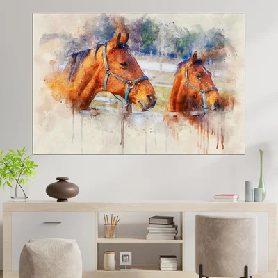 Акварел - Коне - картина пано за стена