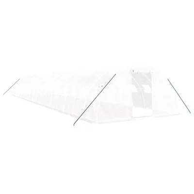 Оранжерия със стоманена рамка бяла 72 м² 18x4x2 м