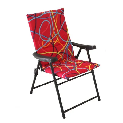 Сгъваем стол червен - метал и текстил