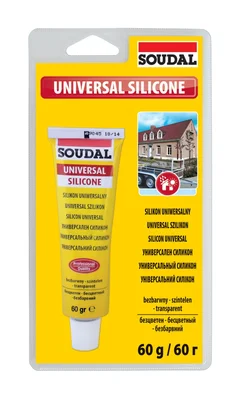 Универсален силикон прозрачен 60гр 120032 - SOUDAL