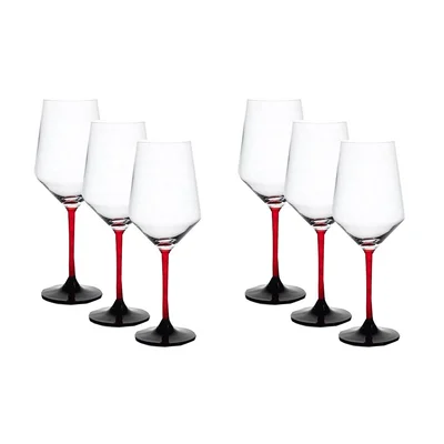 Комплект от 6 чаши за вино 540 мл Цветно столче Бордо