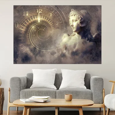 Ангел и часовник - картина пано за стена