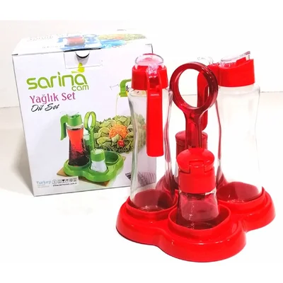 Оливерник с държач 4 части червен SARINA