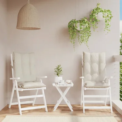 Възглавници за столове с облегалка 2 бр кремави Оксфорд плат - VL377608