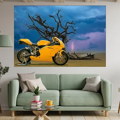 Колаж с мотоциклет Дукати - картина пано за стена