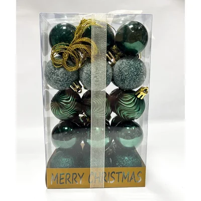 Коледни топки Ø4 см Зелена палитра 30 бр.
