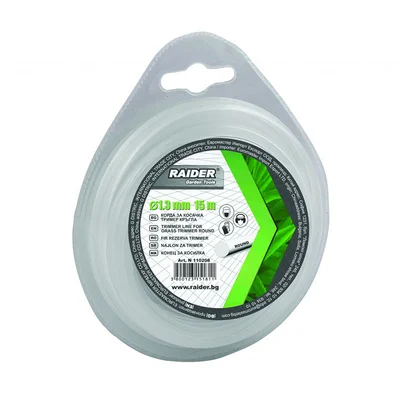 Квадратна корда за косачка тример 1.30 мм х 15 м - Raider