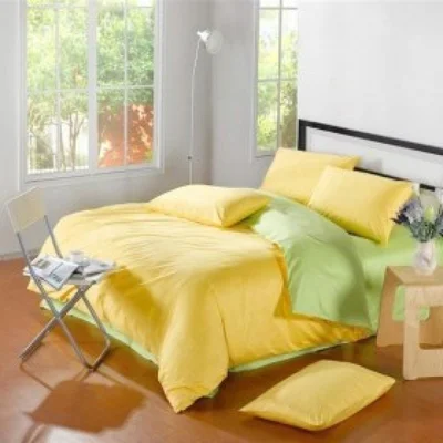 Спален комплект за малка спалня 4 части зелено/жълто RAKLA