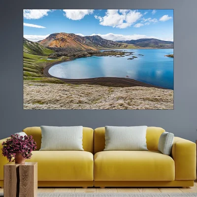 Красиво езеро в Исландия - картина пано за стена