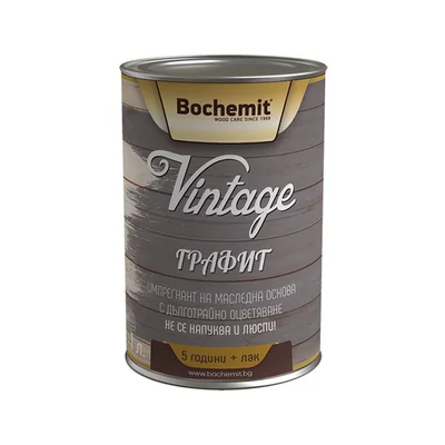 Маслено-алкиден импрегнант Bochemit Vintage 1 л, цвят графит