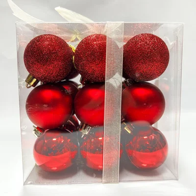 Коледни топки Ø5 см Празнично червено 27 бр.