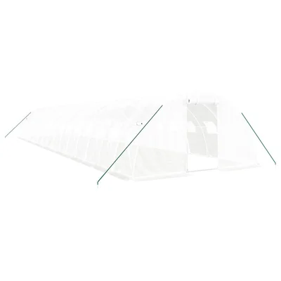 Оранжерия със стоманена рамка бяла 64 м² 16x4x2 м