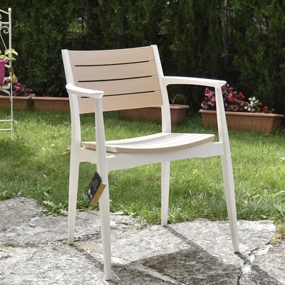 Градински стол PVC слонова кост Regnum NOVUSSI