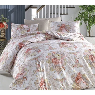 Двоен спален комплект 4 части 100% памук Цветя ZAMBAK