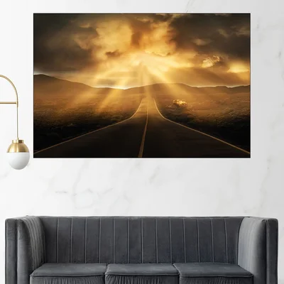 Изгрев над магистрала - картина пано за стена