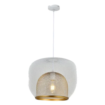 Oсветително тяло абажур 1xE27 Бяло+мед GAUSS