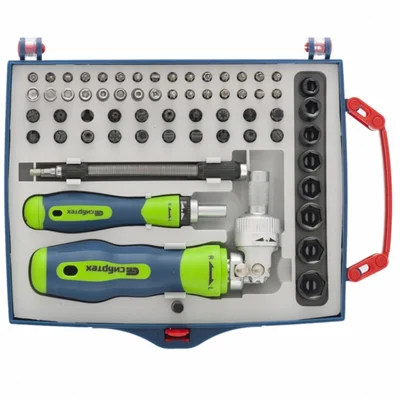 Отвертка реверсивна с битове и вложки - СИБРТЕХ