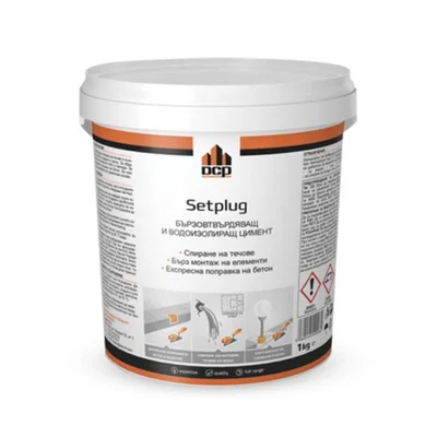Бързовтвърдяващ и водоизолиращ цимент Setplug 1 кг DCP