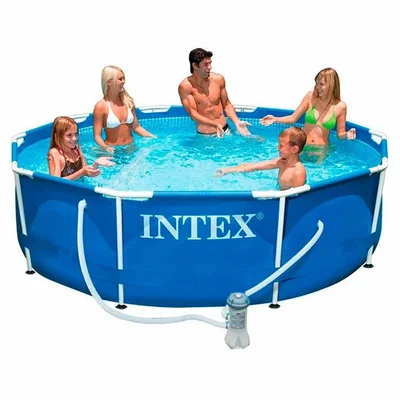 Басейн с метална рамка и филтърна помпа 305х76 см INTEX