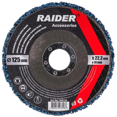 Почистващ диск RAIDER Blue 125x22.2x14 мм за метал и дърво