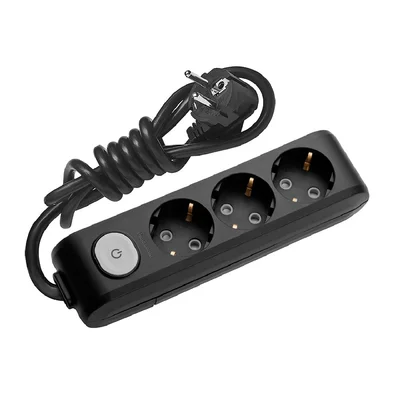 Разклонител panasonic 3 + 5м. кабел + ключ  черен  wltа04352bl