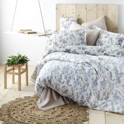 Двоен спален комплект 4 части Сини цветя ANATOLIA TEX