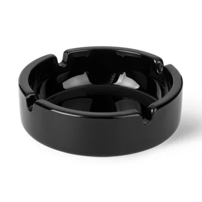 Стъклен пепелник ∅10.5 см черен Селена UNIGLASS