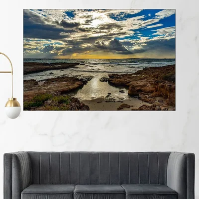 Красиво небе над брега - картина пано за стена