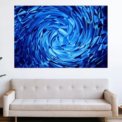 Фон синя спирала  - картина пано за стена