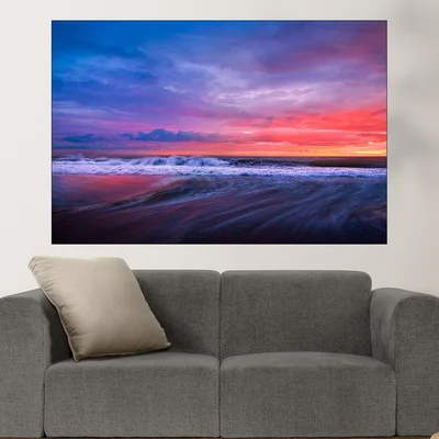 Морски пейзаж на разсъмване - картина пано за стена