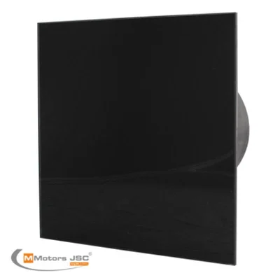 Вентилатор за баня ММ-P  ф100т, с клапа 06, стъкло, прав - черен