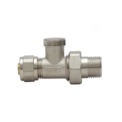 Прав секретен вентил за радиатор с адаптор ф16 x 1/2" THS THERMOSTYLE