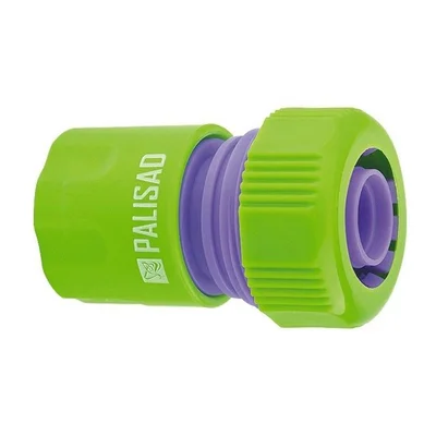 Съединител за маркуч 1/2", аквастоп, пластмасов