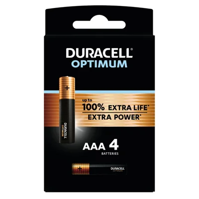 Алкални батерии AAA LR03 4 бр. DURACELL OPTIMUM