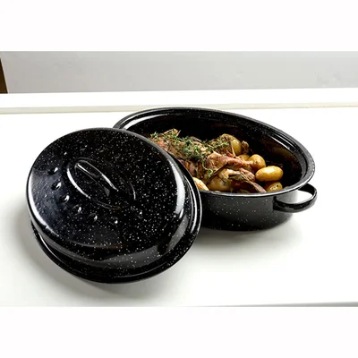 Емайлирана овална тава с капак 37 см NAVA