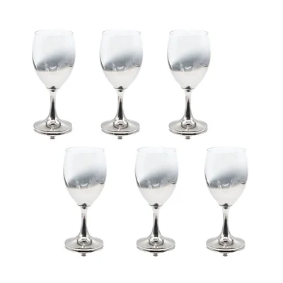 Комплект чаши за аперитив 125 мл 6 бр. Преливащ металик