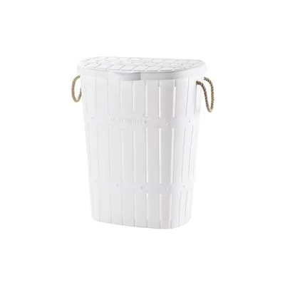 Кош за пране с дръжки Bamboo 65 л бял VIOLET HOUSE
