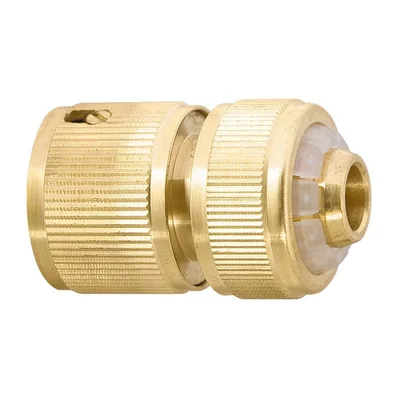 Съединител за маркуч 3/4", аквастоп, месингов