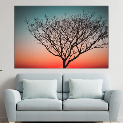 Залез и дърво - картина пано за стена