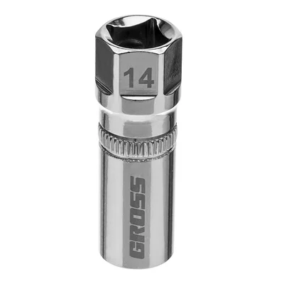 Магнитна вложка за автомобилни свещи 1/2" 14 мм 12-стенна GROSS