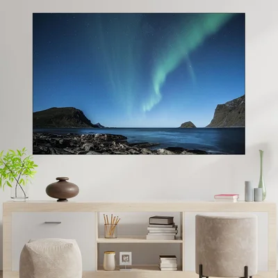 Северно сияние в Норвегия - картина пано за стена