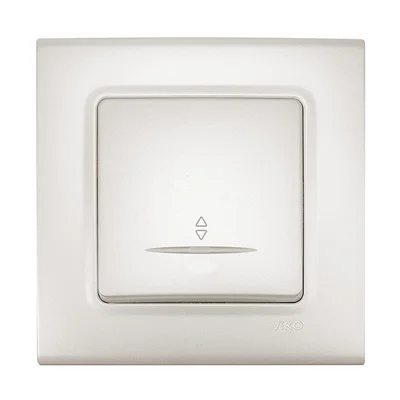 Единичен светещ ключ сх. 1 LIN LIFE перлено бял VIKO