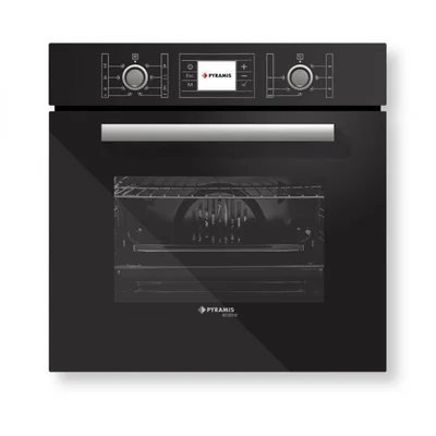 Фурна за вграждане черно стъкло 60AΠ 1012 PYRAMIS