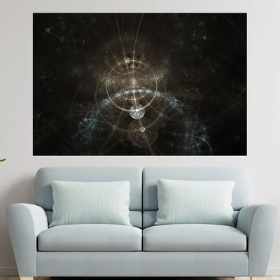 Абстракция - фрактали - планети - картина пано за стена